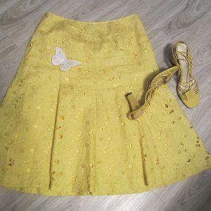 LAFAYETTE 148 - Fully Lined Bright Yellow Linen Skirt - Sz8